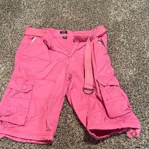 Mama pink cargo shorts with belt